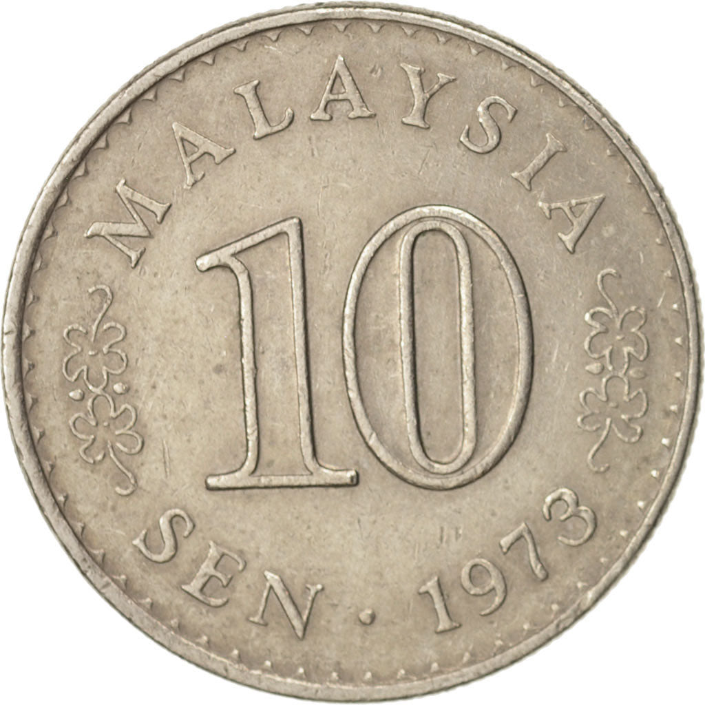 Münze, Malaysia, 10 Sen, 1973, Franklin Mint, SS+, Copper-nickel, KM:3