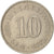 Moneta, Malesia, 10 Sen, 1973, Franklin Mint, BB+, Rame-nichel, KM:3