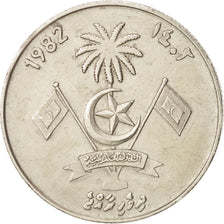 MALDIVE ISLANDS, Rufiyaa, 1982, AU(50-53), Copper-Nickel Clad Steel, KM:73