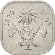 MALDIVE ISLANDS, 2 Laari, 1970, AU(50-53), Aluminum, KM:50