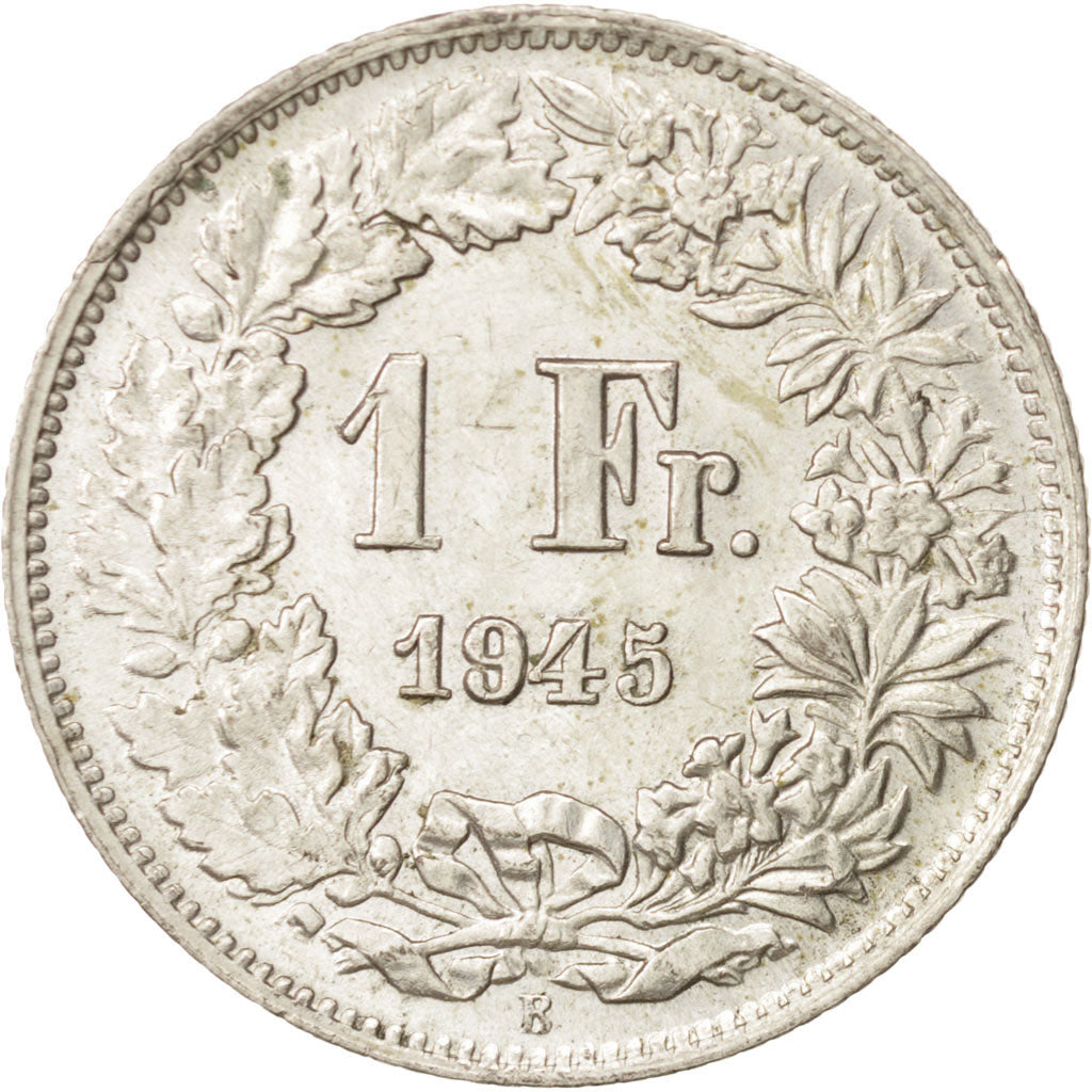 Coin, Switzerland, Franc, 1945, Bern, AU(55-58), Silver, KM:24