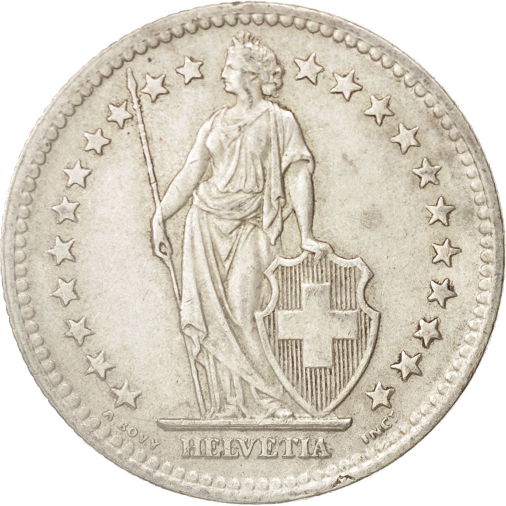 Switzerland, 2 Francs, 1948, Bern, AU(50-53), Silver, KM:21