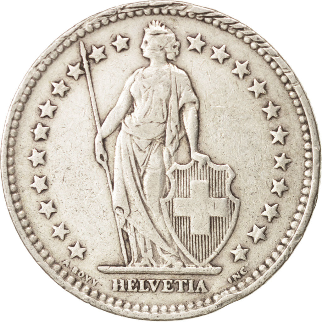 Coin, Switzerland, 2 Francs, 1920, Bern, VF(30-35), Silver, KM:21