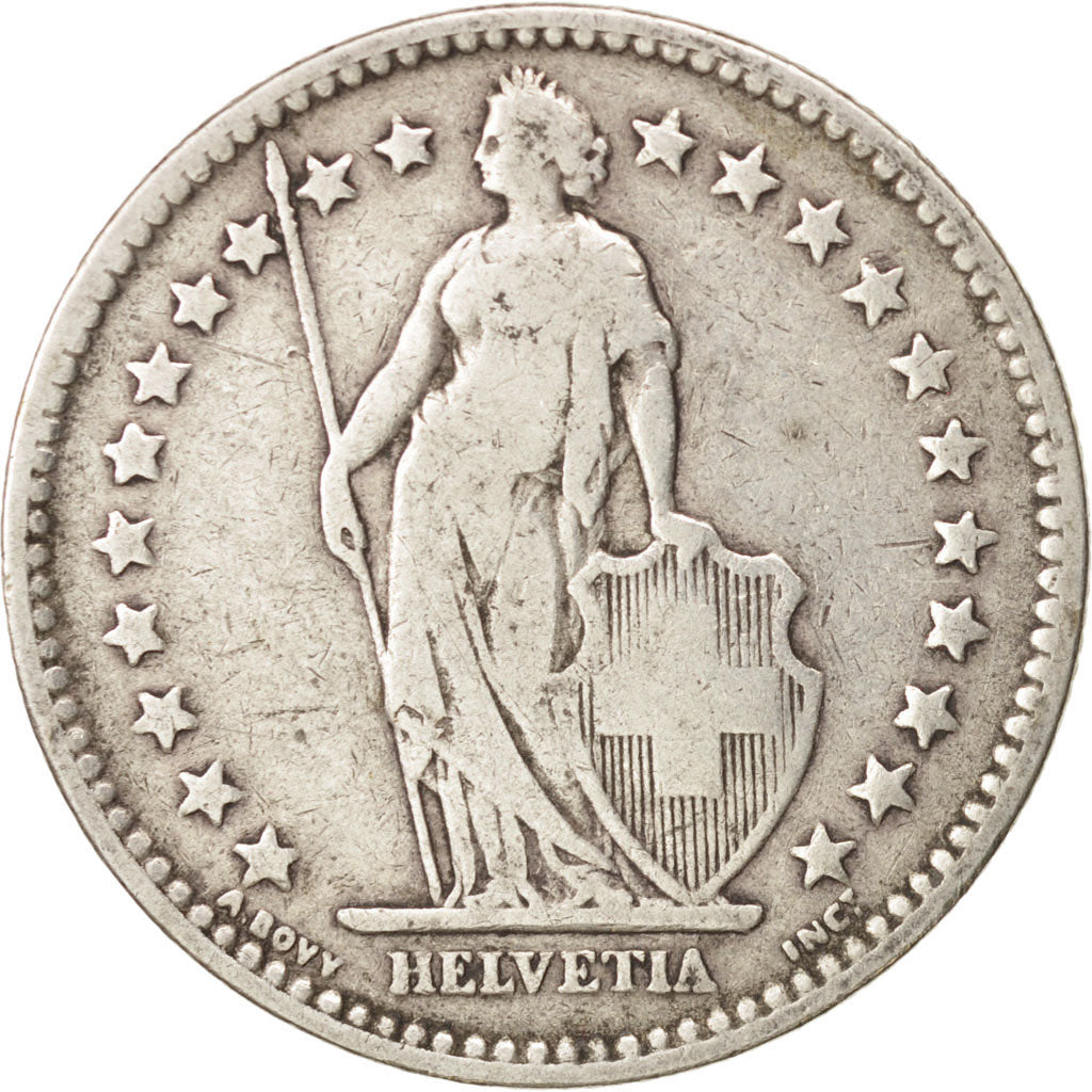 Switzerland, 2 Francs, 1879, Bern, VF(20-25), Silver, KM:21