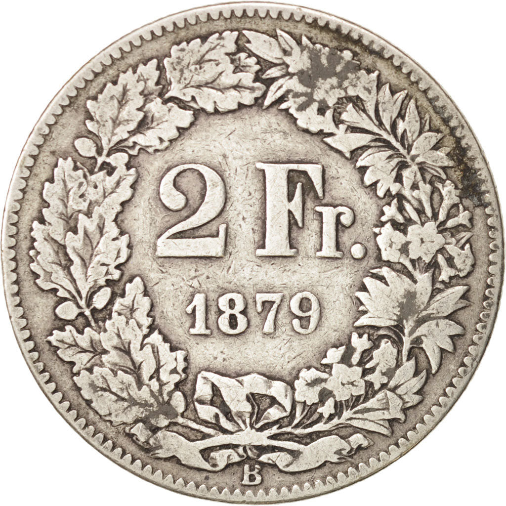 Switzerland, 2 Francs, 1879, Bern, VF(20-25), Silver, KM:21