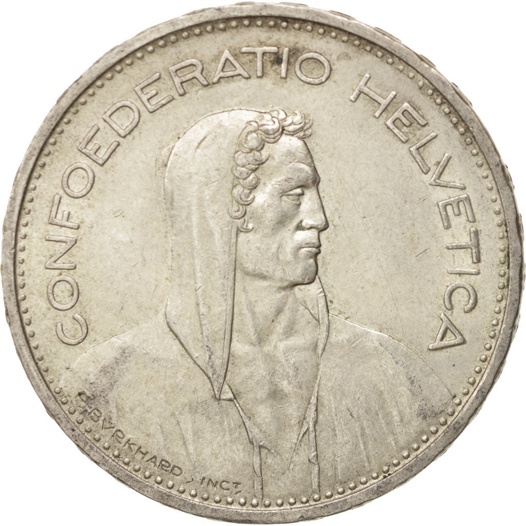 Coin, Switzerland, 5 Francs, 1935, Bern, AU(55-58), Silver, KM:40