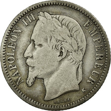 Moneta, Francja, Napoleon III, Napoléon III, Franc, 1866, Bordeaux, VF(20-25)