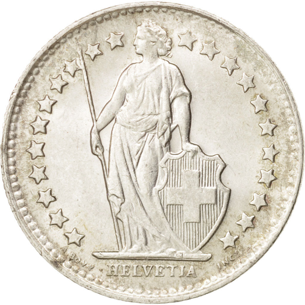 Coin, Switzerland, 1/2 Franc, 1946, Bern, MS(60-62), Silver, KM:23