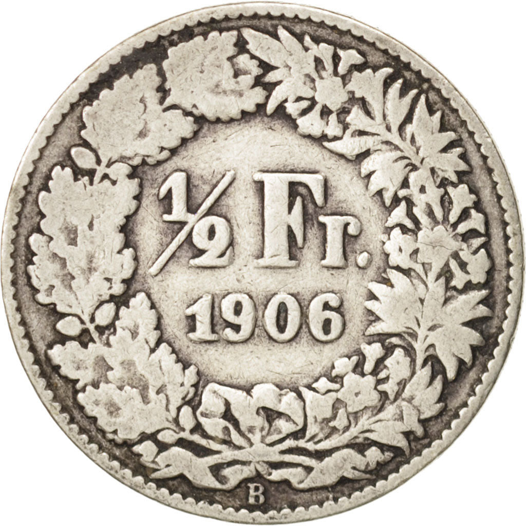 Switzerland, 1/2 Franc, 1906, Bern, F(12-15), Silver, KM:23