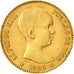 Moneda, España, Alfonso XIII, 20 Pesetas, 1889, MBC+, Oro, KM:693