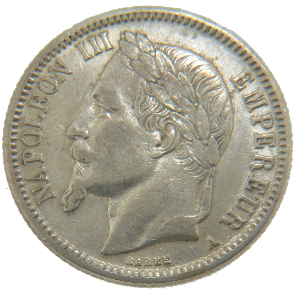 Second Empire, 1 Franc Napoléon III Tête laurée