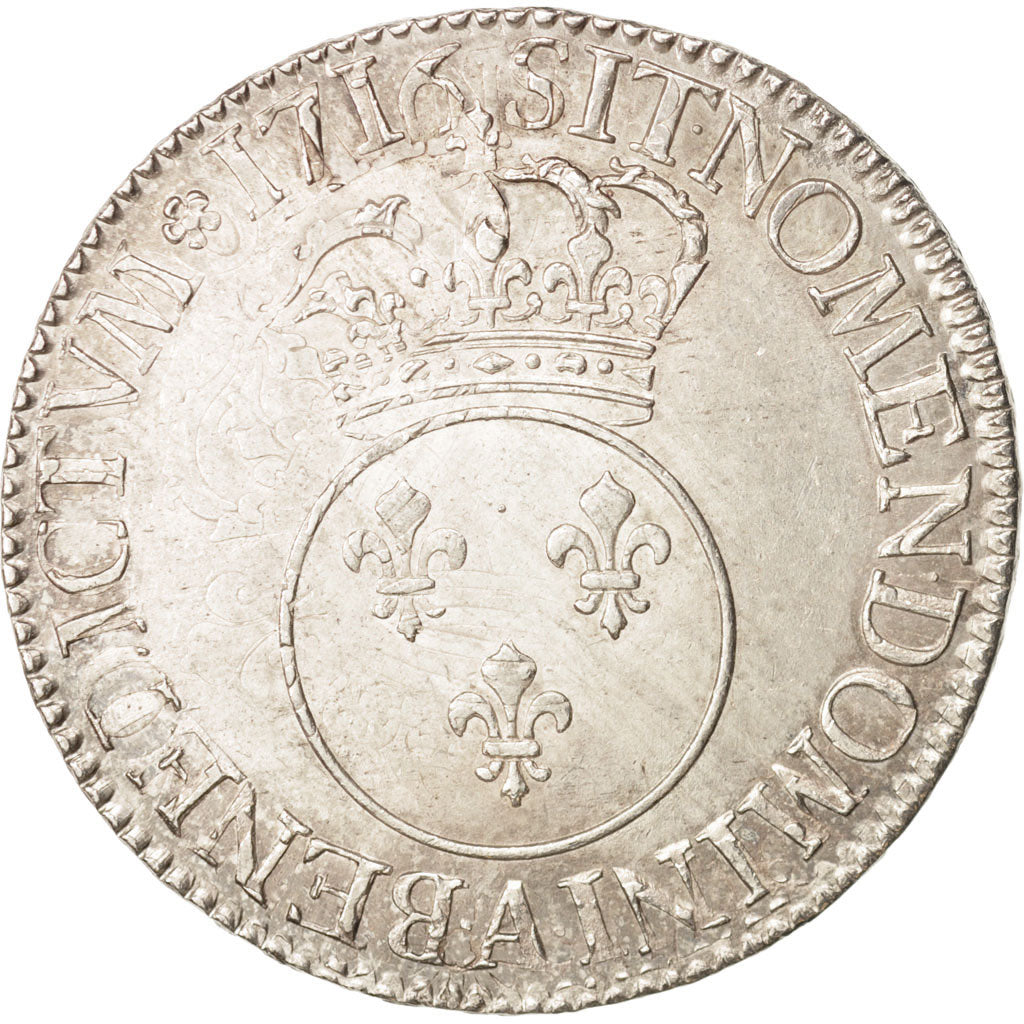 Münze, Frankreich, Louis XV, Écu Vertugadin, Ecu, 1716, Paris, SS+, Silber