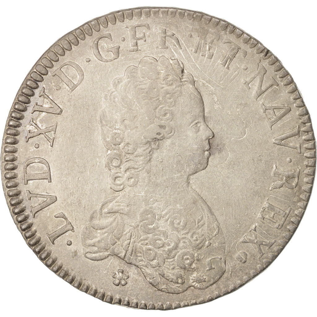 Munten, Frankrijk, Louis XV, Écu Vertugadin, Ecu, 1716, Toulouse, ZF, Zilver