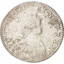 France, Louis XV, Ecu Vertugadin, 1716, Rouen, réformé, Argent, TTB