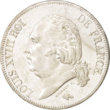 France, Louis XVIII, 5 Francs, 1824, Lille, AU(55-58), Silver, KM:711.13