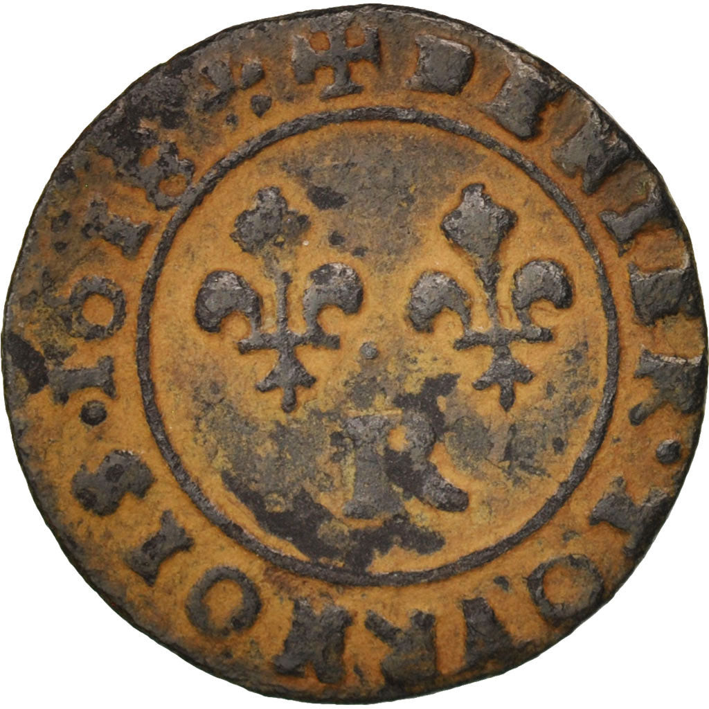 Münze, Frankreich, Louis XIII, Denier tournois, buste enfantin « petite