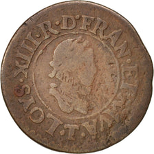 Coin, France, Louis XIII, Denier tournois, buste enfantin « petite