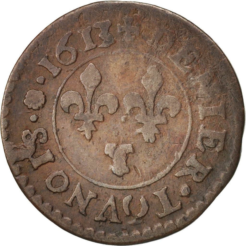 Coin, France, Louis XIII, Denier tournois, buste enfantin « petite