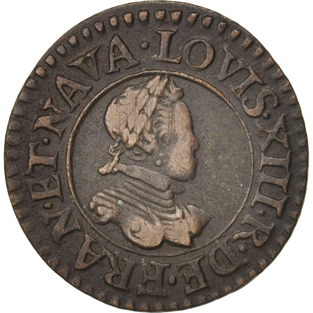 Coin, France, Louis XIII, Denier tournois, buste enfantin « petite