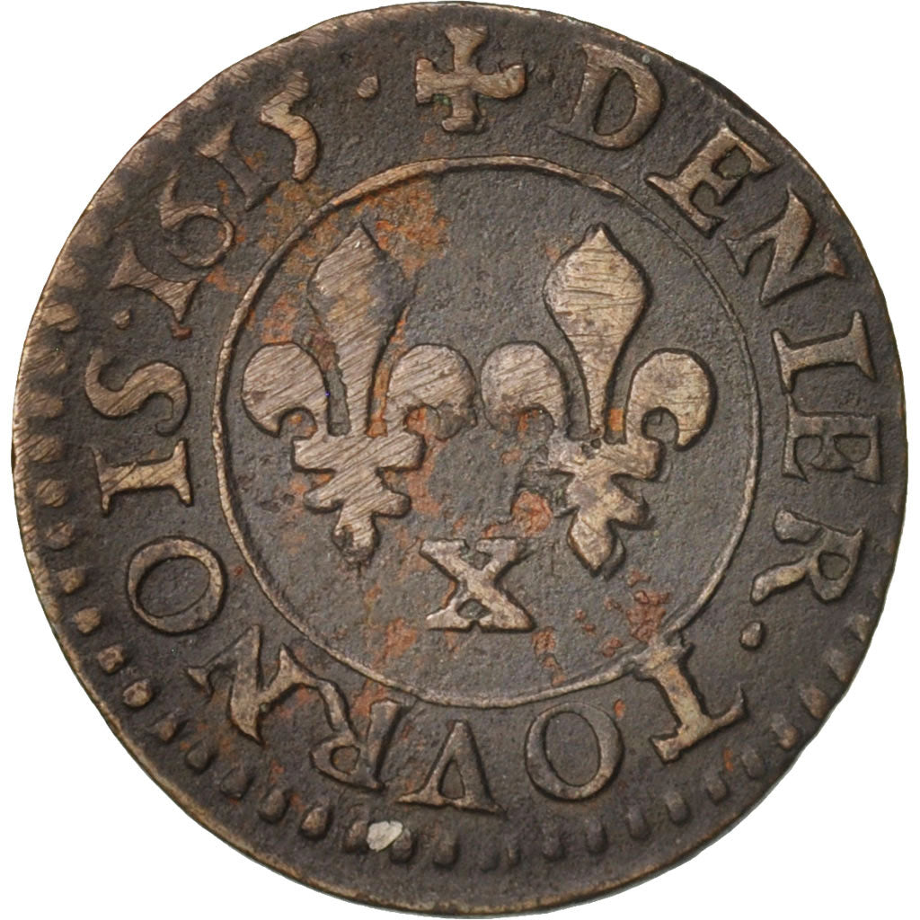 Coin, France, Louis XIII, Denier tournois, buste enfantin « petite