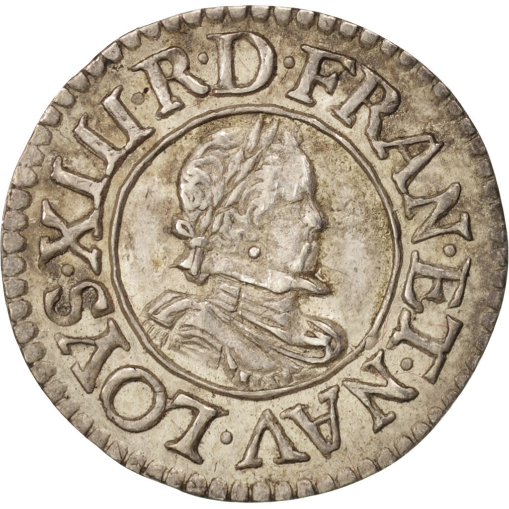 France, Louis XIII, Denier Tournois, 1620, Poitiers, AU(55-58), Silver, KM:PnA12
