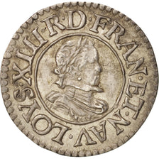 France, Louis XIII, Denier Tournois, 1620, Poitiers, AU(55-58), Silver, KM:PnA12