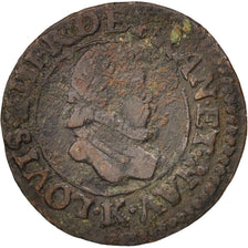Monnaie, France, Louis XIII, Denier tournois, buste enfantin « petite