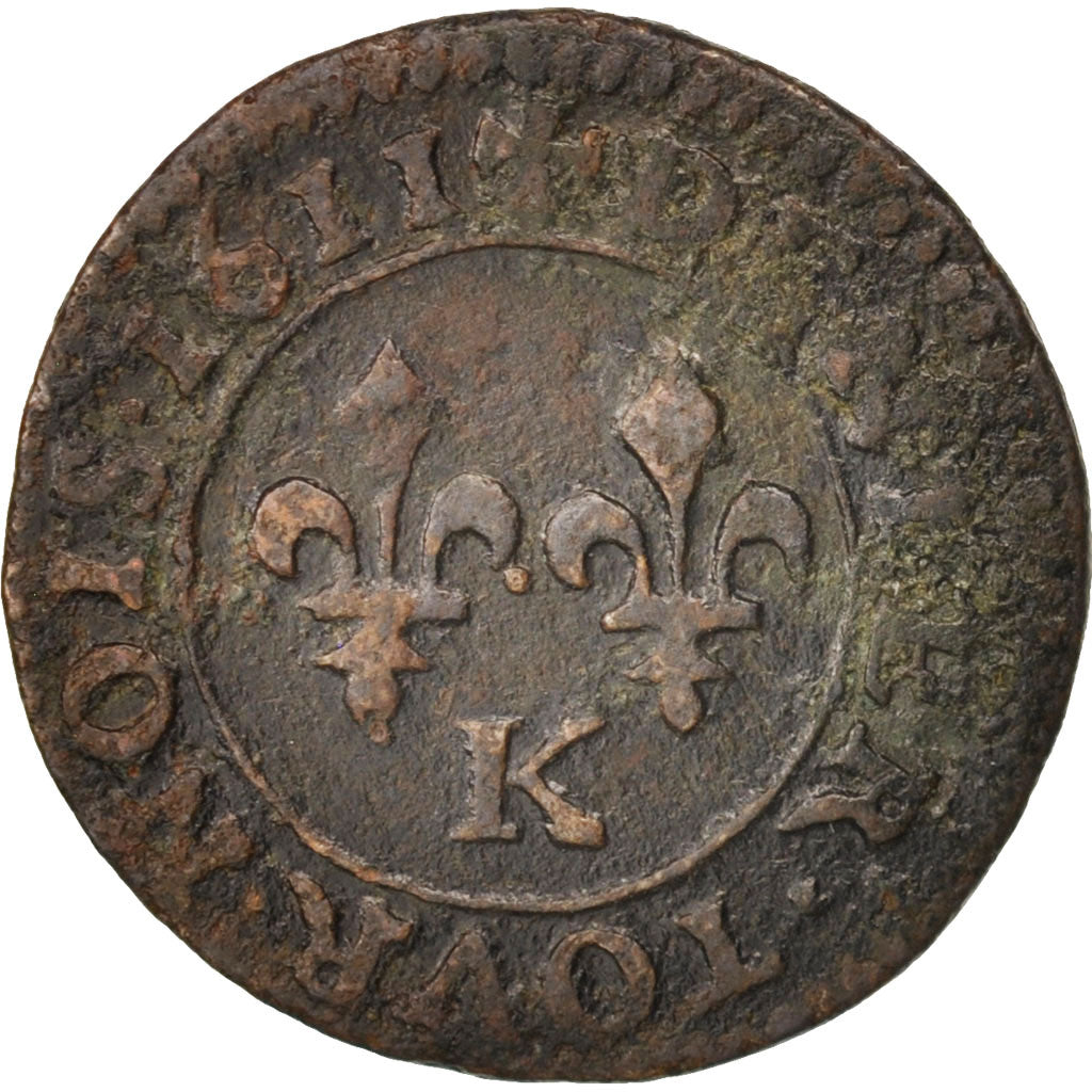 Coin, France, Louis XIII, Denier tournois, buste enfantin « petite