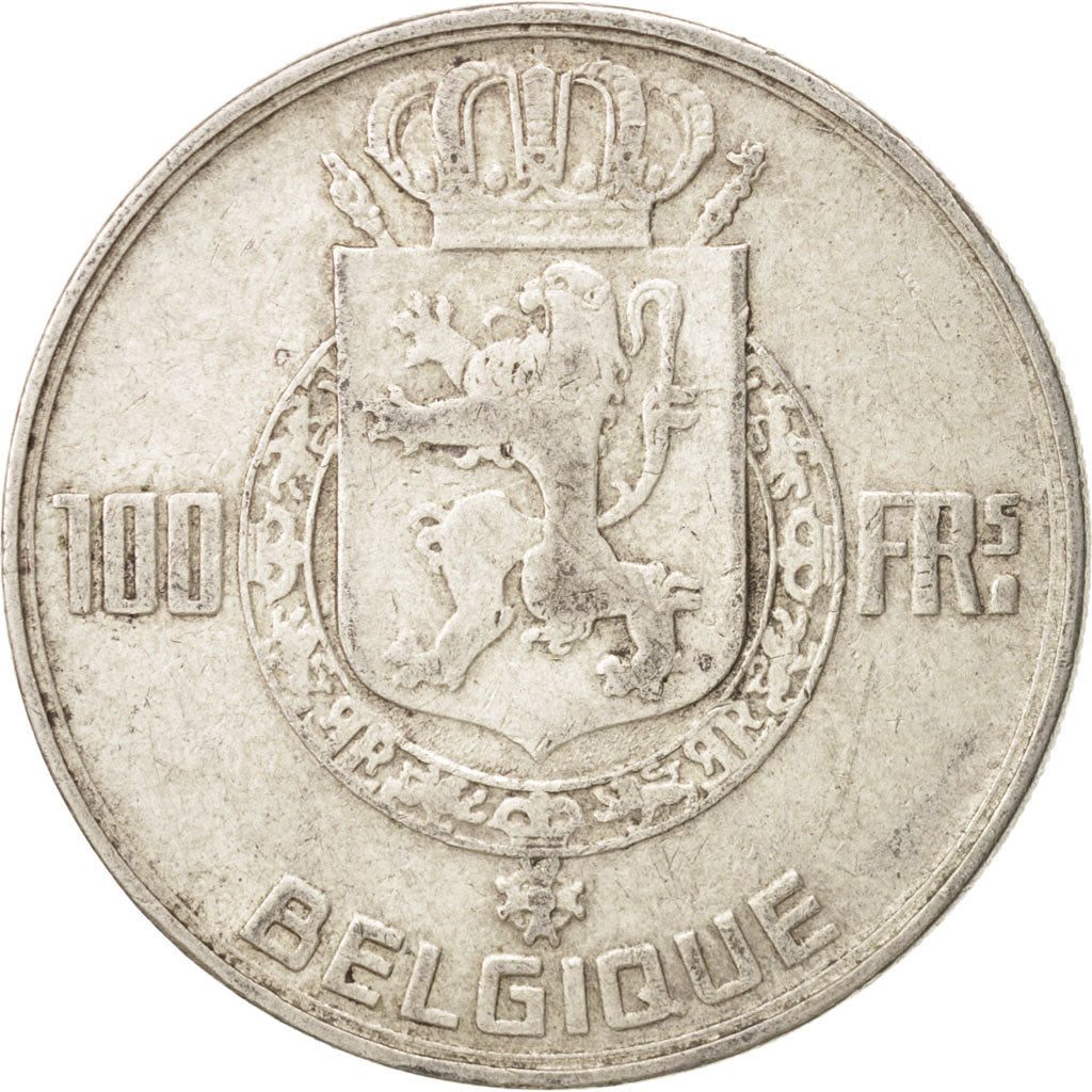 Belgium, 100 Francs, 100 Frank, 1948, EF(40-45), Silver, KM:138.1
