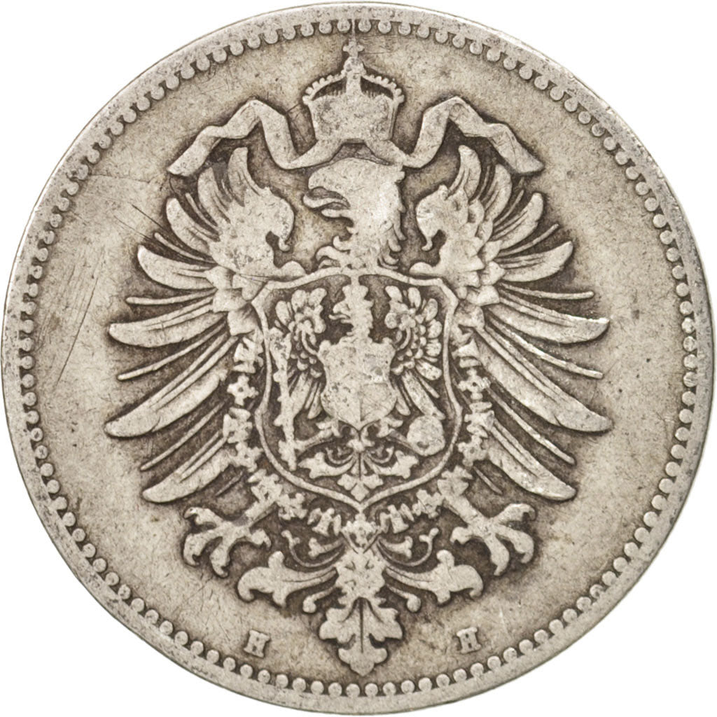 GERMANY - EMPIRE, Wilhelm I, Mark, 1875, Muldenhütten, VF(30-35), Silver, KM:7