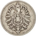 GERMANY - EMPIRE, Wilhelm I, Mark, 1875, Muldenhütten, VF(30-35), Silver, KM:7