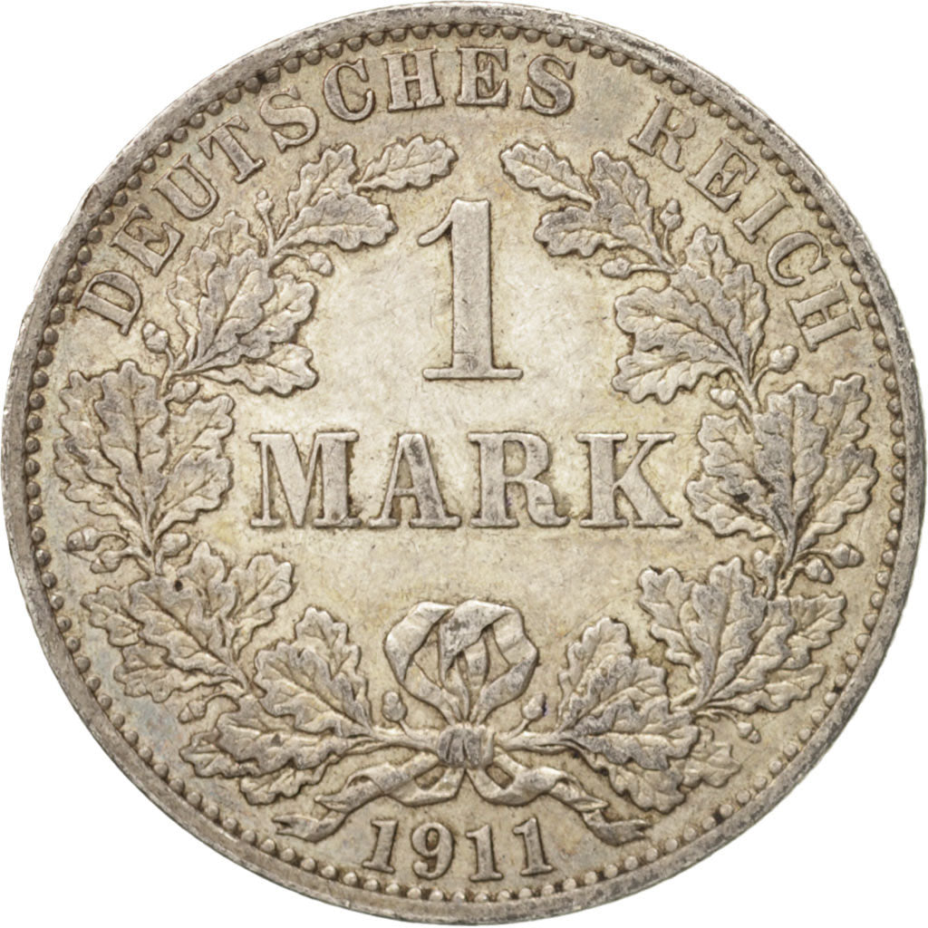 Coin, GERMANY - EMPIRE, Wilhelm II, Mark, 1911, Berlin, AU(50-53), Silver, KM:14