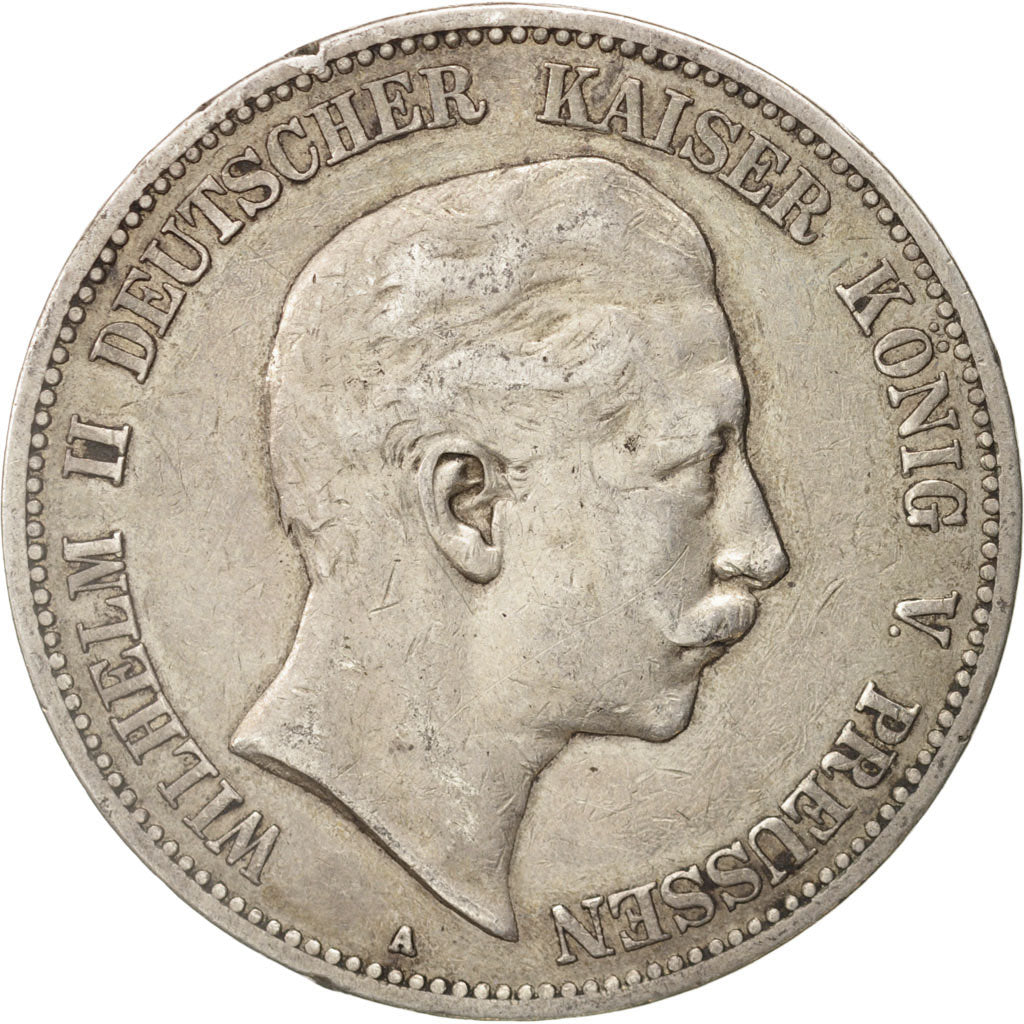 German States, PRUSSIA, Wilhelm II, 5 Mark, 1904, Berlin, EF(40-45), KM:523