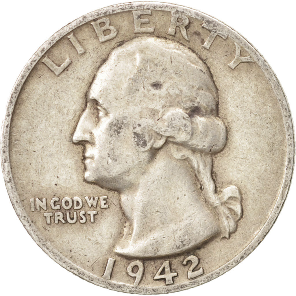 United States, Washington Quarter, 1942, San Francisco, AU(50-53), KM:164
