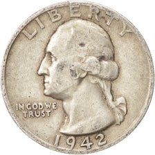 United States, Washington Quarter, 1942, San Francisco, AU(50-53), KM:164