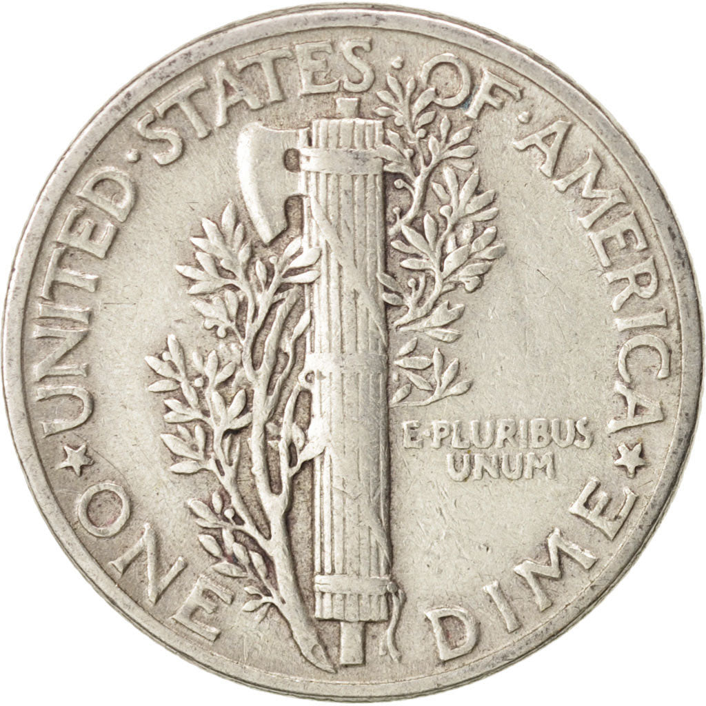 United States, Mercury Dime, 1945, Philadelphia, EF(40-45), Silver, KM:140