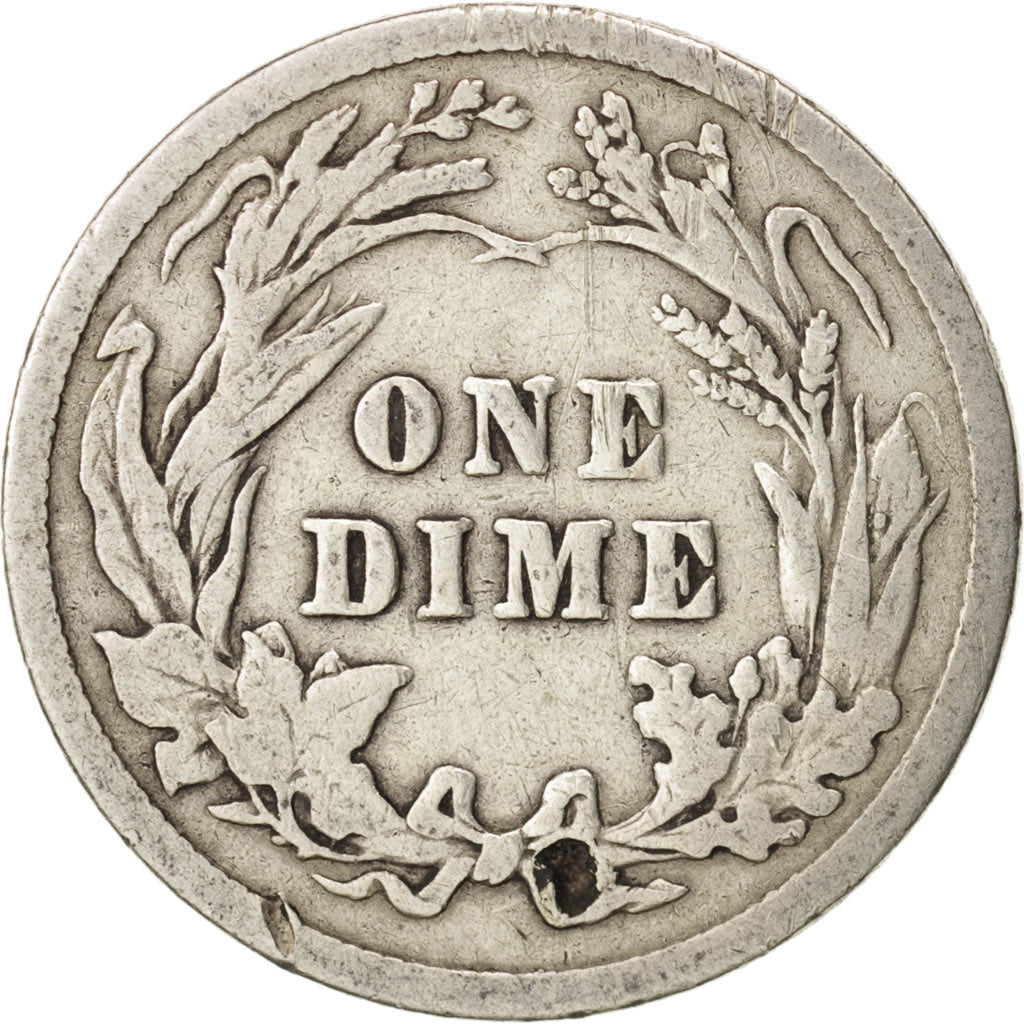 États-Unis, Barber Dime, 1909, Philadelphia, TB, Argent, KM:113