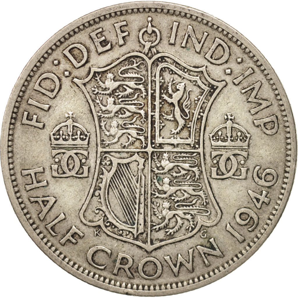 Great Britain, George VI, 1/2 Crown, 1946, EF(40-45), Silver, KM:856