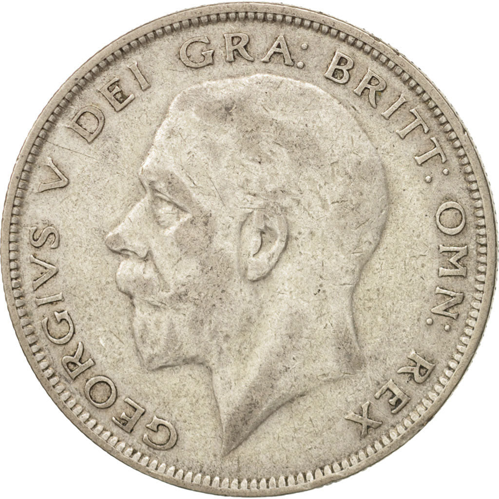Great Britain, George V, 1/2 Crown, 1928, VF(20-25), Silver, KM:835