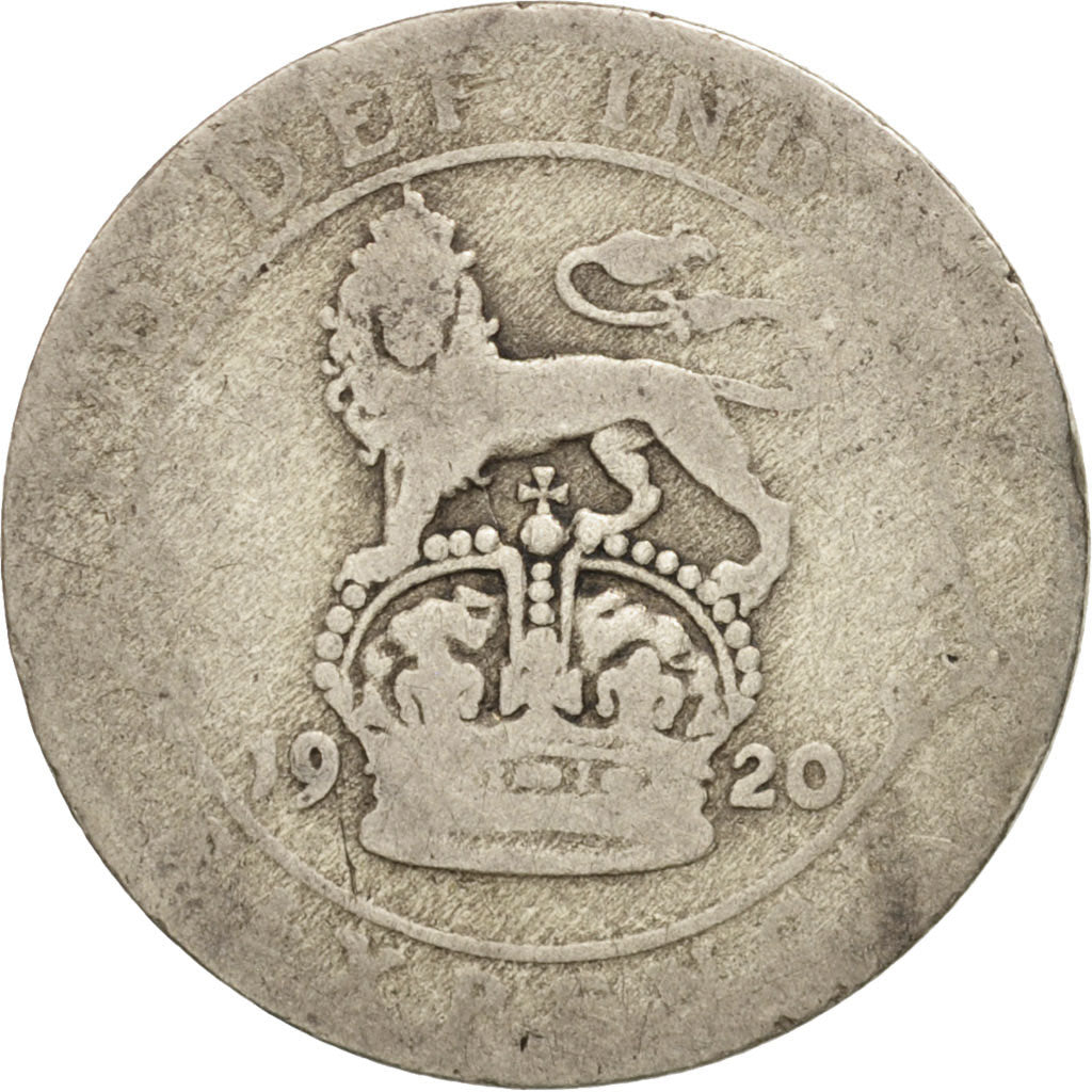 Coin, Great Britain, George V, 6 Pence, 1920, F(12-15), Silver, KM:815