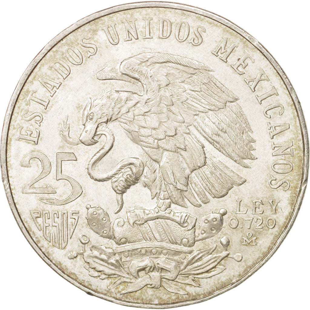 Moneta, Messico, 25 Pesos, 1968, Mexico City, SPL, Argento, KM:479.1