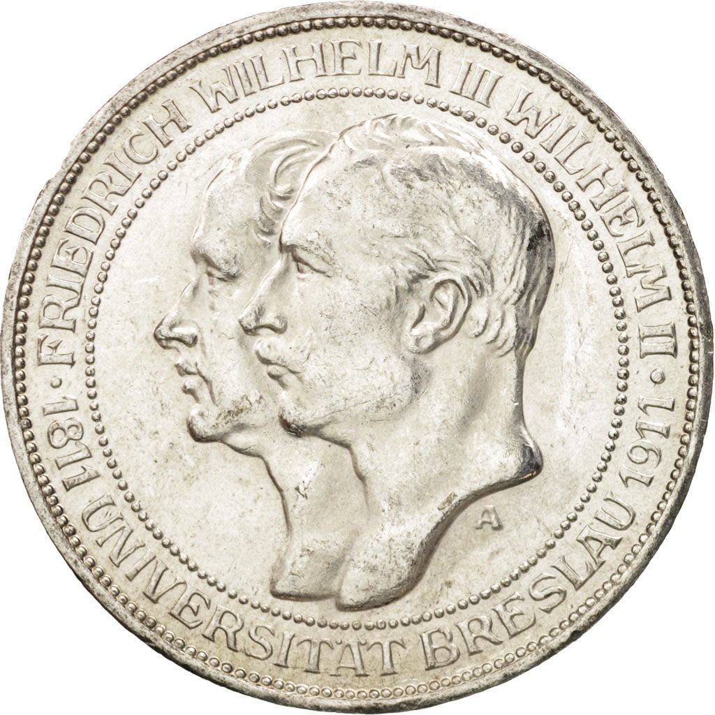 Coin, German States, PRUSSIA, Wilhelm II, 3 Mark, 1911, Berlin, MS(60-62)