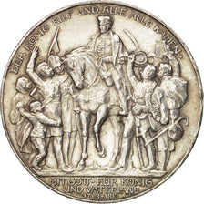 German States, PRUSSIA, Wilhelm II, 3 Mark, 1913, Berlin, AU(55-58), KM:534