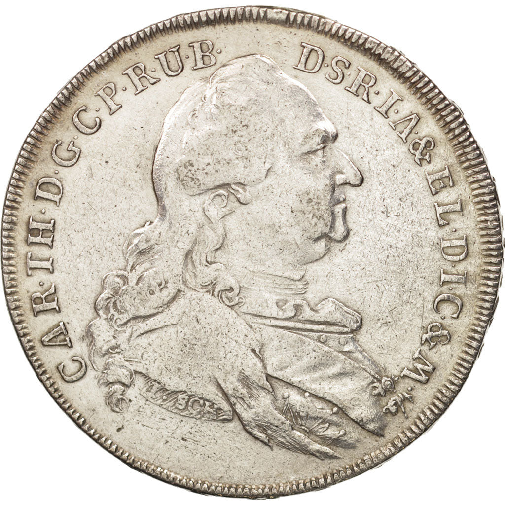 Stati tedeschi, BAVARIA, Karl Theodor, Thaler, 1789, Munich, MB+, Argento