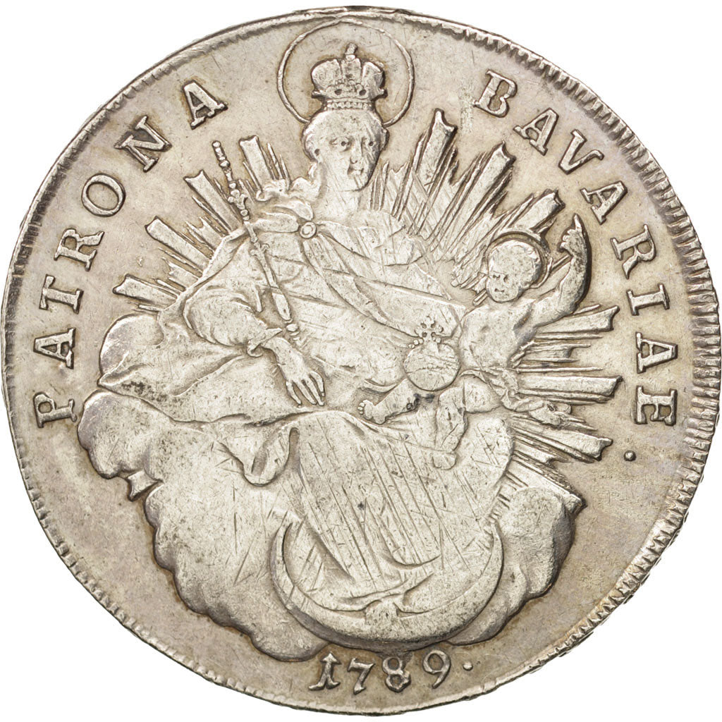 Stati tedeschi, BAVARIA, Karl Theodor, Thaler, 1789, Munich, MB+, Argento