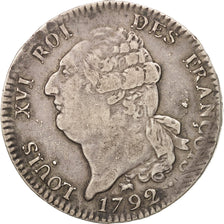 Frankreich, Louis XVI, Écu de 6 livres françois, 1792, Rouen, SS, KM:615.3
