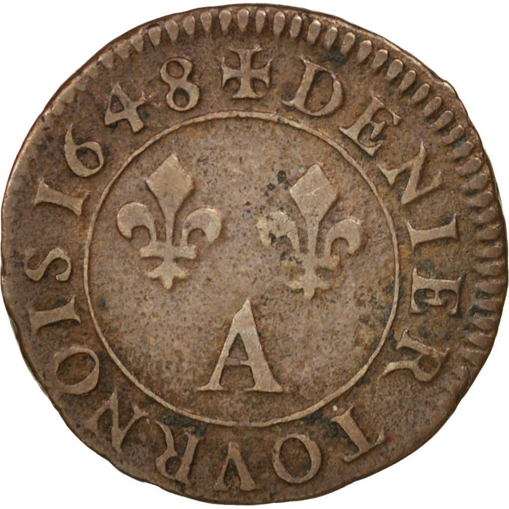 Munten, Frankrijk, Louis XIV, Denier tournois de Navarre, Denier Tournois, 1648