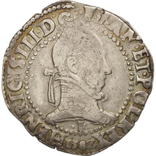 France, Henri III, Franc au Col Plat, 1582, Angers, VF(30-35), Sombart:4714