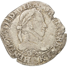 Coin, France, Franc au Col Plat, 1583, Bordeaux, VF(30-35), Silver, Sombart:4714