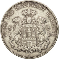 German States, HAMBURG, 5 Mark, 1900, Hamburg, EF(40-45), Silver, KM:610